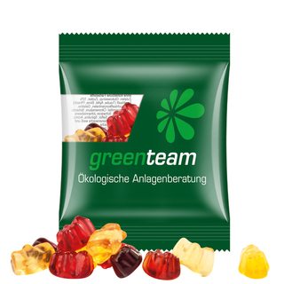Minitüte,10 g, kompostierbare Folie transparent, Trolli Fruchtgummibären, 30% Fruchtsaftqualität Exquisit