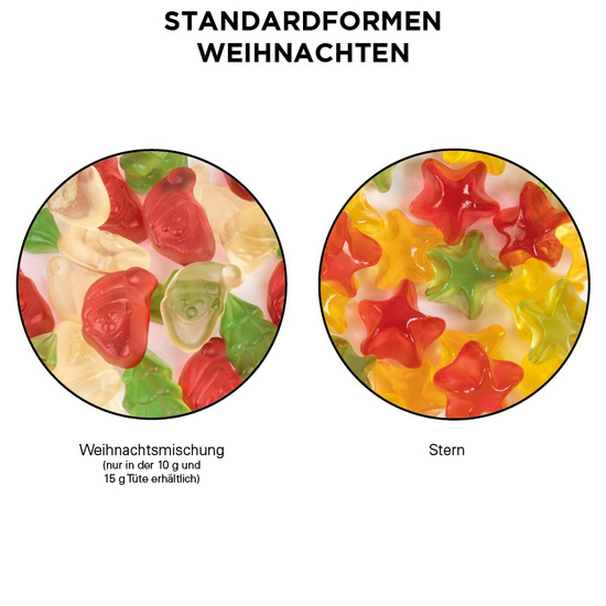 Minitüte, 10 g, recyclingfähiges Papier weiß, Trolli Weihnachtsmischung