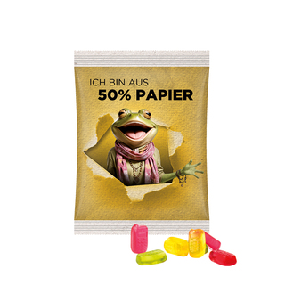 Maxitüte, Folie mit ca. 50% Papieranteil, weiß, Trolli Fruchtgummi Handy