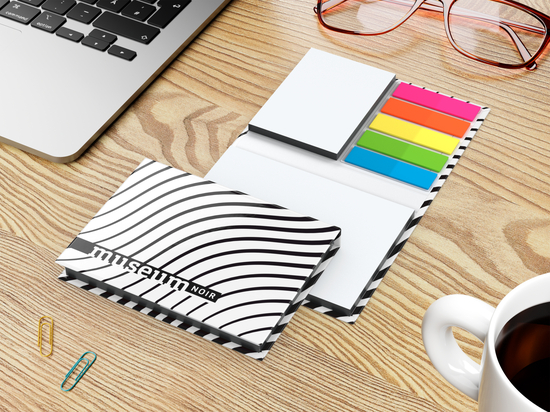 Haftnotiz-Set Budapest Bookcover White Bestseller, matt-individuell, Farbschnitt schwarz