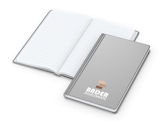 Notizbuch Easy-Book Basic Bestseller, Pocket, silber inkl. Siebdruck-Digital