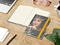 Notizbuch Match-Book Creme Bestseller, A5, Cover-Star, gloss-individuell, gelb