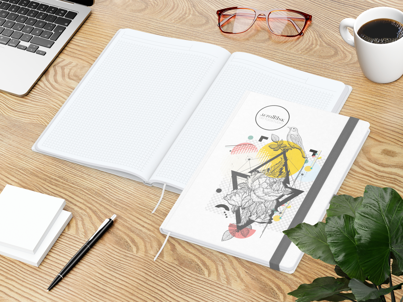 Notizbuch Match-Book White Bestseller, A4, Natura, individuell, silbergrau