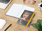 Notizbuch Match-Book White Bestseller, A5, Cover-Star, gloss-individuell, gelb