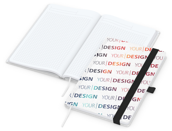 Notizbuch Match-Book White Bestseller, A5, Natura, individuell, schwarz