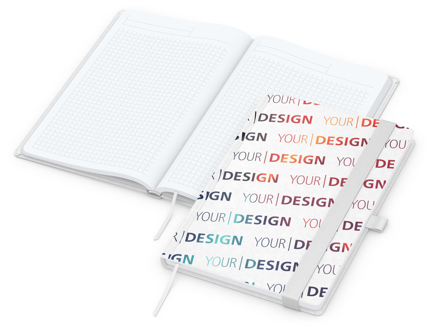 Notizbuch Match-Book White Bestseller, A5, Natura, individuell, weiß