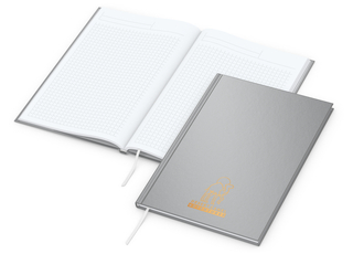 Notizbuch Memo-Book Bestseller, A5, matt-silber