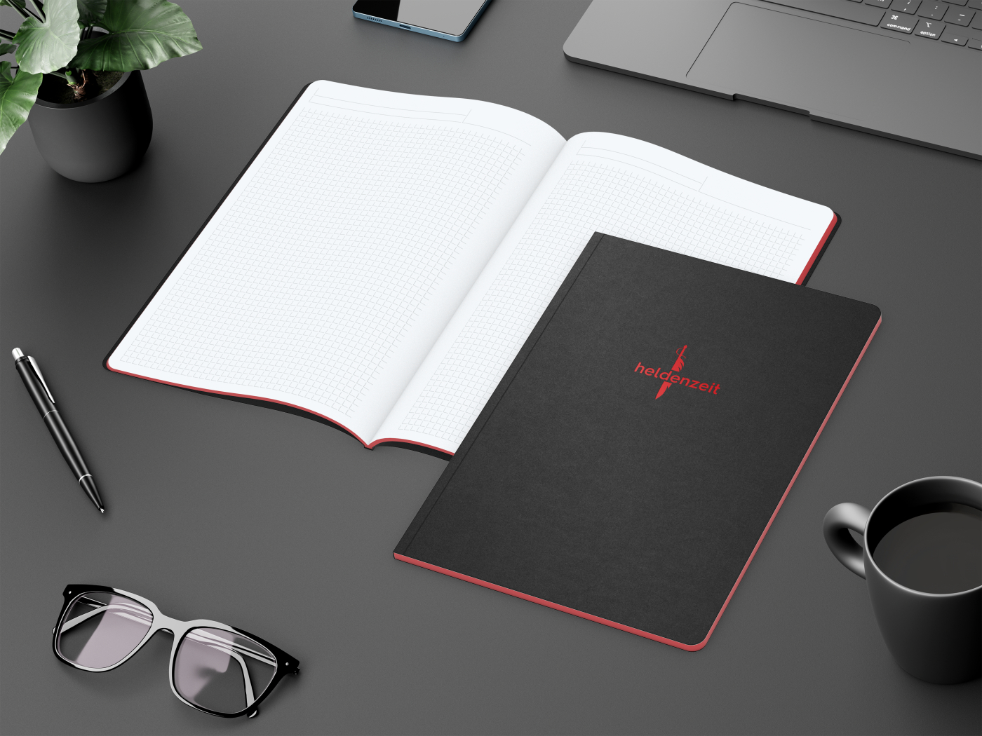 Notizbuch Tablet-Book Slim Bestseller, A4, rot