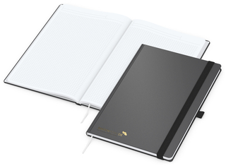 Notizbuch Vision-Book White Bestseller, A4, anthrazit inkl. Goldprägung