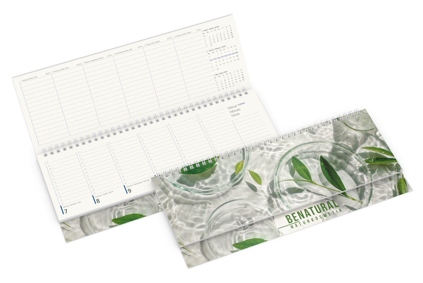 Tisch-Querkalender Compact Naturkarton Recycling