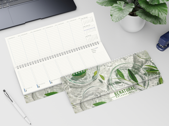 Tisch-Querkalender Compact Naturkarton Recycling