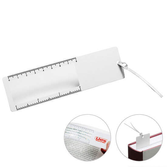 Lesezeichen mit Lupe