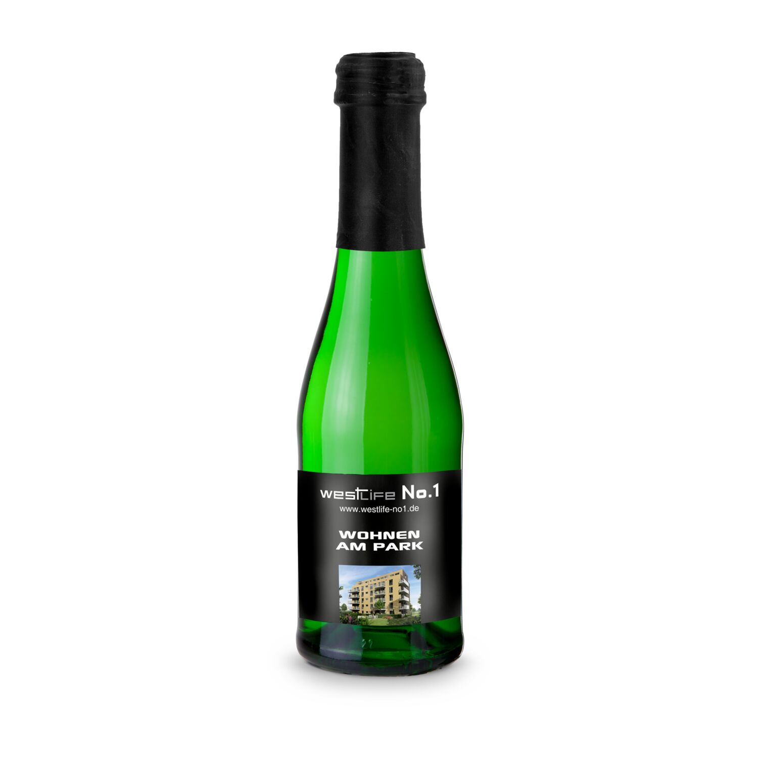 Sekt Cuvée Piccolo - Flasche grün - Kapsel schwarz, 0,2 l 2K1915d