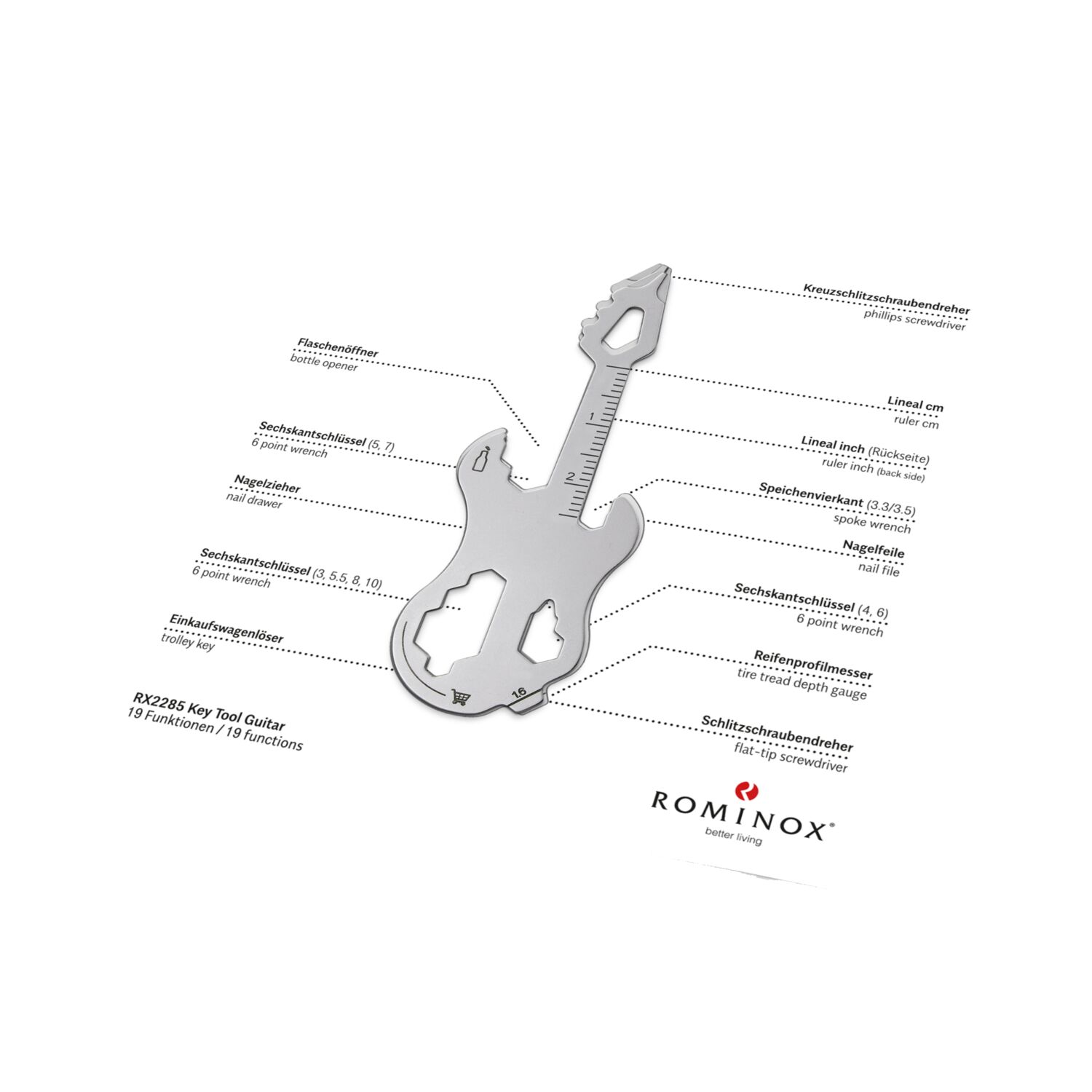 ROMINOX® Key Tool Guitar (19 Funktionen) Happy Father's Day 2K2104k