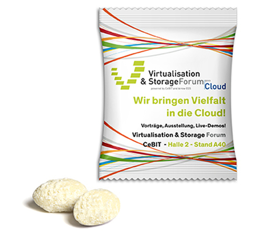 Mandeln im Werbetütchen 12 g Kokos Standard-Folie transparent