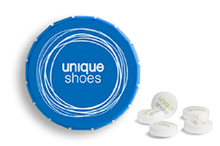 Super Mini Clic Clac Box 23 g Sweetprints Pfefferminz PMS Process Blue