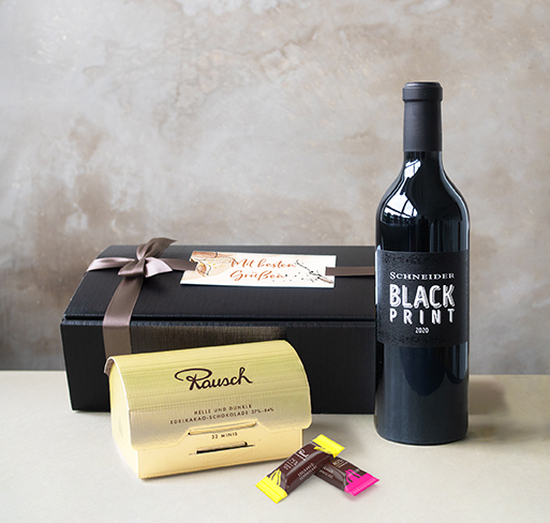 Geschenkset "Goldrausch" 964 g Black Print Braune Schleife
