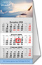 Tischaufstellkalender "Classic-Desk" im Format 9,5 x 18,4 cm (montiert), grau, deutsches Kalendarium, Datumsweiser umgelegt