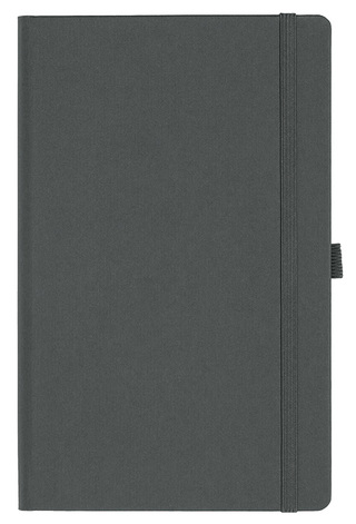 Notizbuch Style Medium im Format 13x21cm, Inhalt kariert, Einband Fancy in der Farbe Graphite