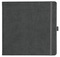 Notizbuch Style Square im Format 17,5x17,5cm, Inhalt kariert, Einband Slinky in der Farbe Dark Grey