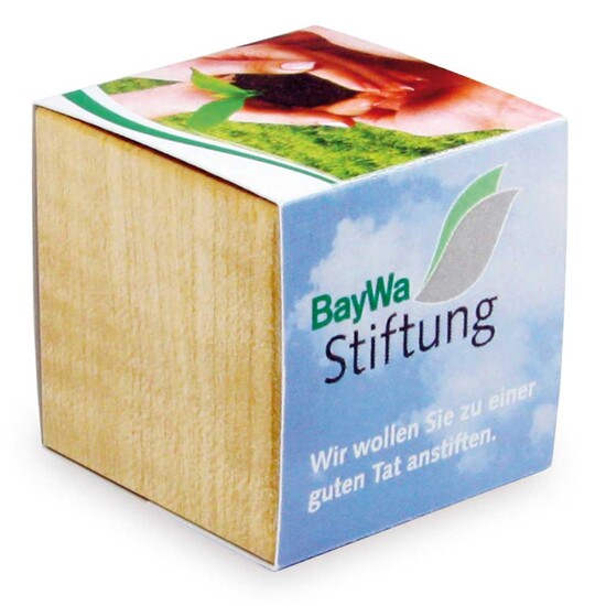 Pflanz-Holz mit Samen - Sommerblumenmischung