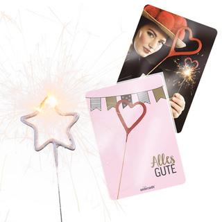 Wondercandle Mini mit Wondercard  - Stern, silber