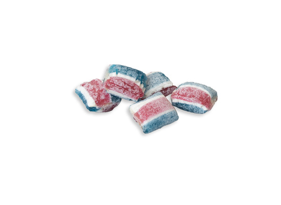 Beutelschachtel mit Bonbons, Inhalt: Saure Zitrone Brause ca. 60 g