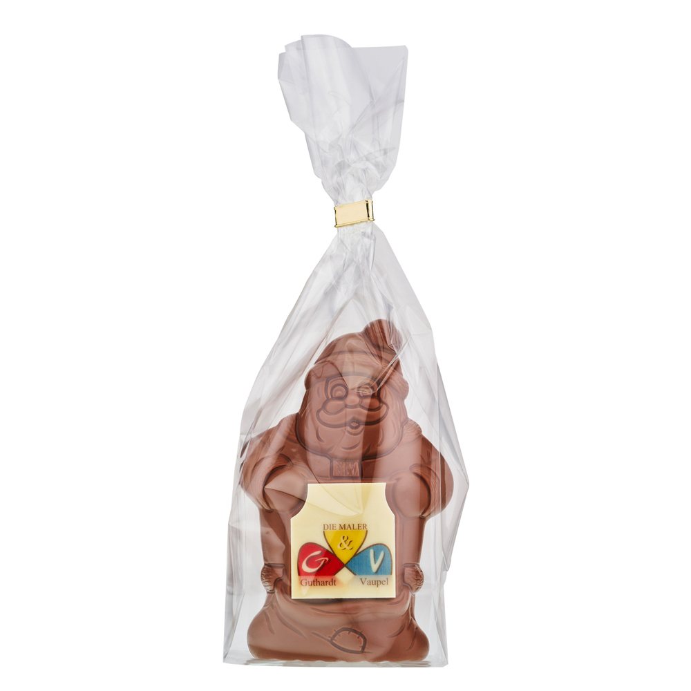 Schoko Weihnachtsmann mit Schokoschild, Inhalt: Weihnachtsmann 80 g ca. 80 g
