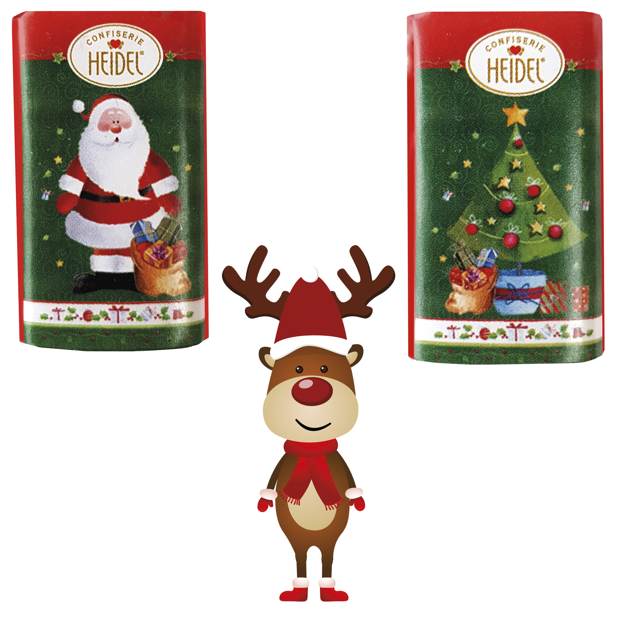 Tisch Adventskalender HEIDEL aus 100% Papier Standardmotiv, Inhalt: Heidel Schokoladentäfelchen ca. 72 g