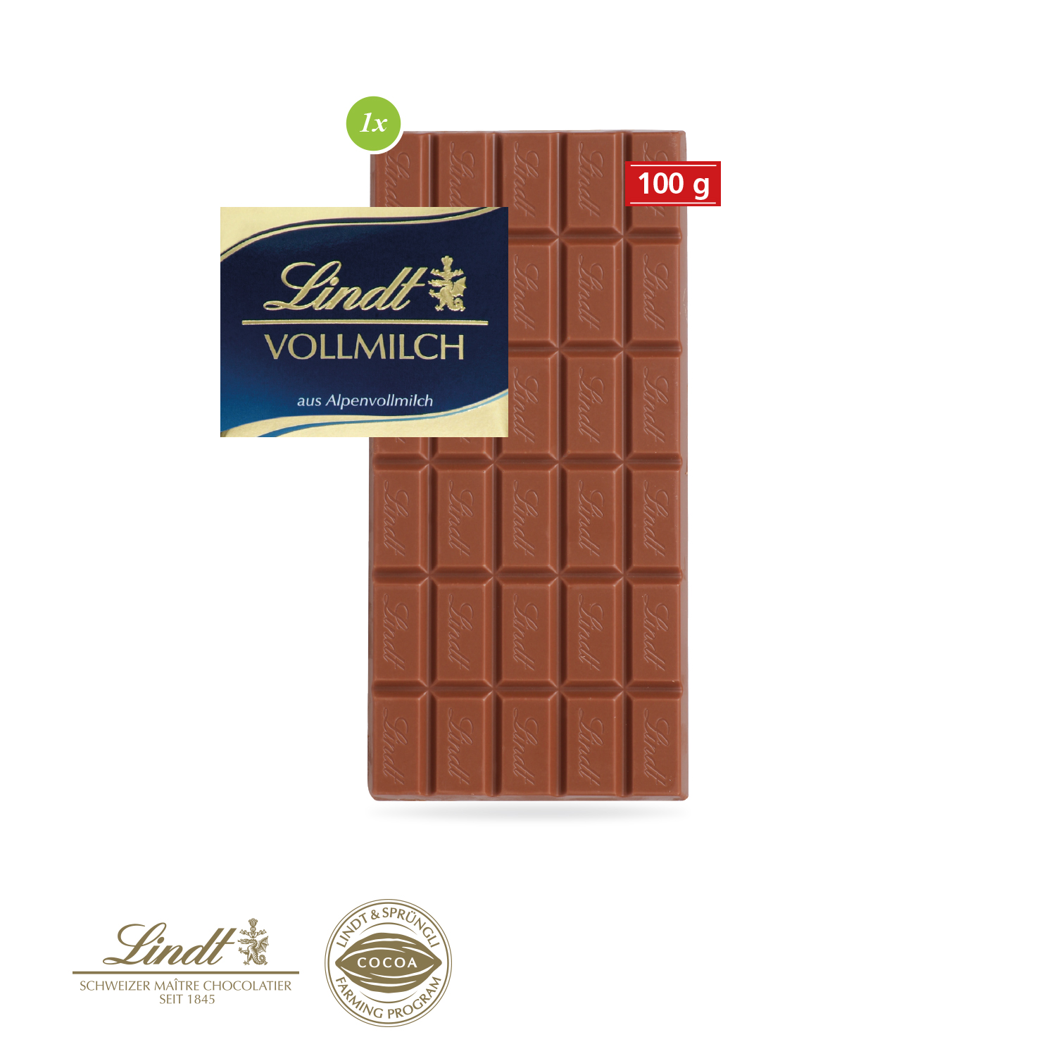 Premium Schokolade von Lindt, 100 g auf NATURKARTON