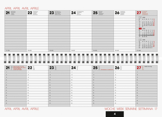 Tischquerkalender Soft Livello, schwarz