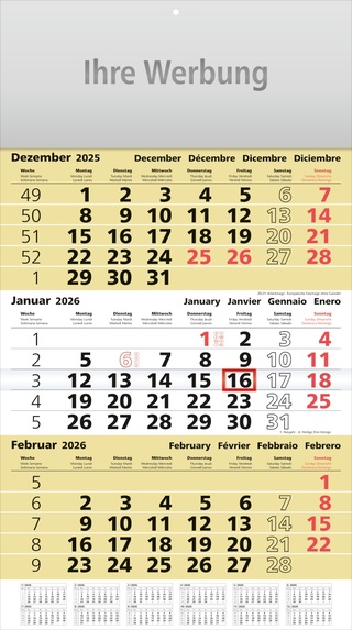 Dreimonatsplaner Assistent-plus gelb