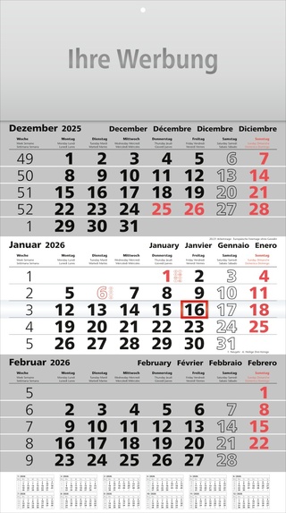 Dreimonatsplaner Assistent-plus grau